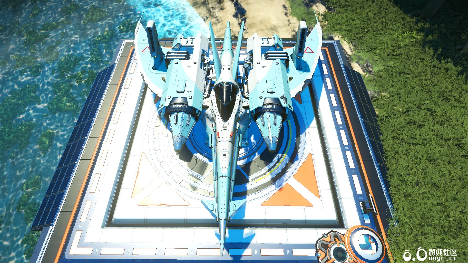 蓝白色太阳帆 田字四联-1