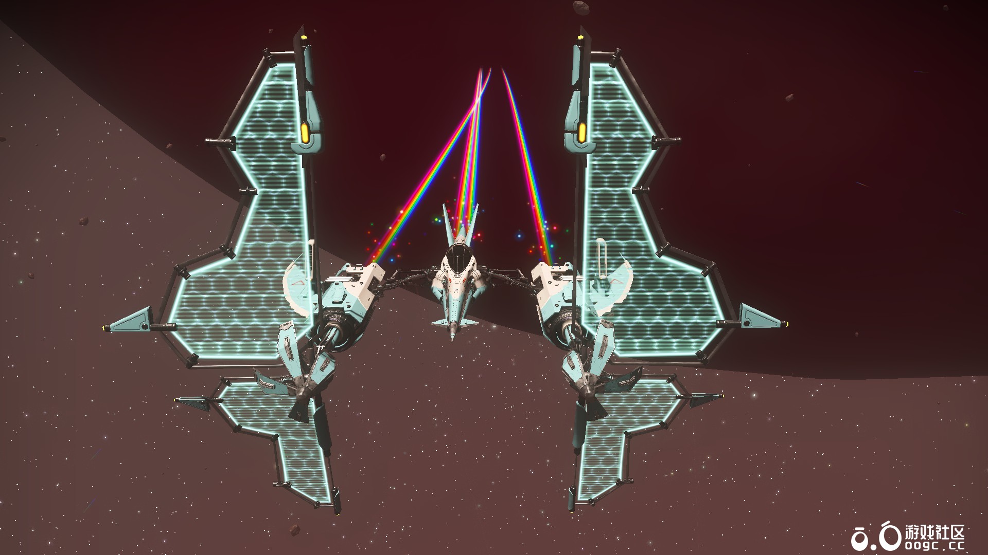 蓝白色太阳帆 田字四联-3