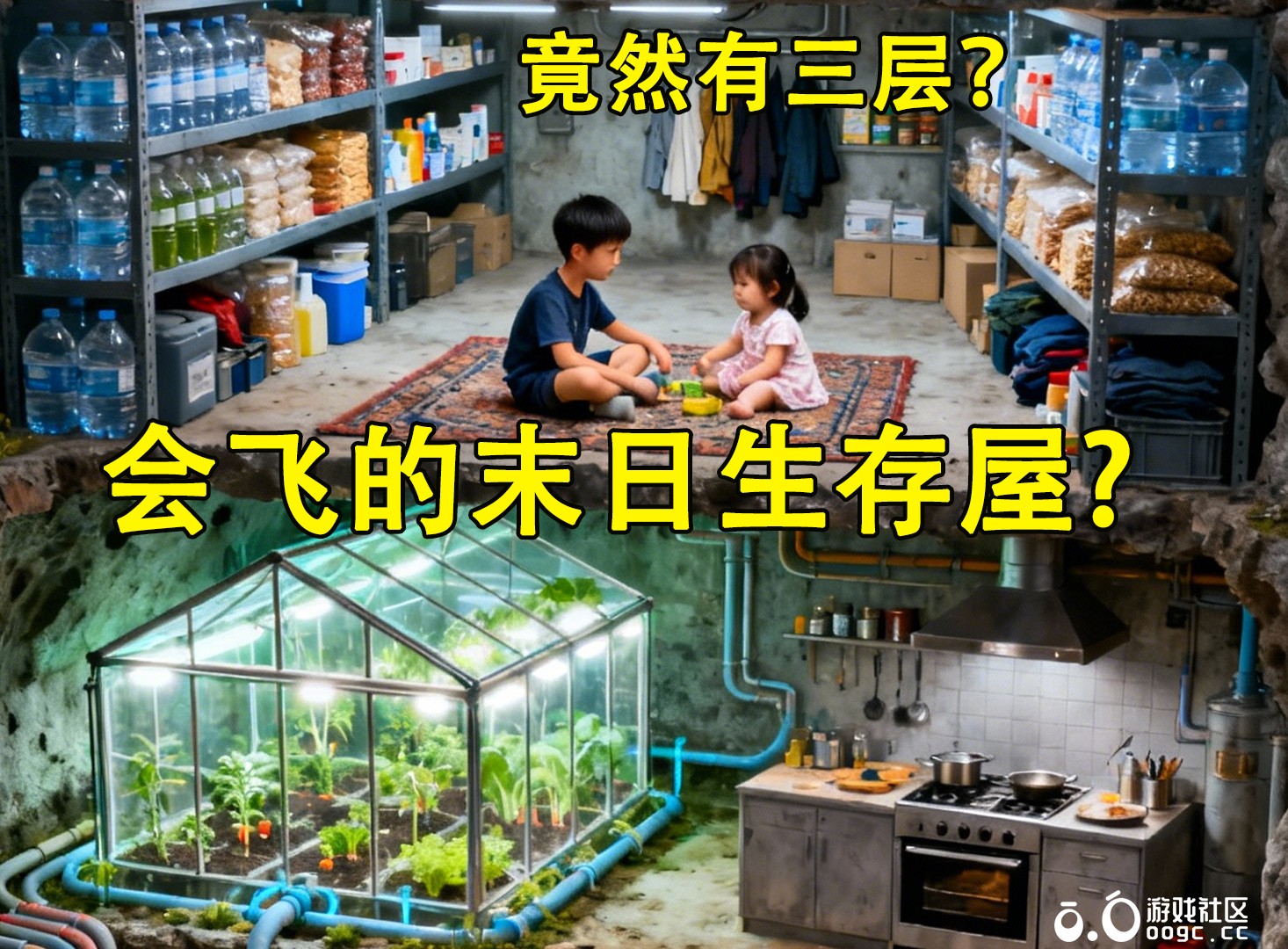 末日逃生飞行屋！（第一期）可飞行三层生存屋，自带电力 + 蔬菜面粉储物 + 居住+空中花园，落地即掌控生存主动权！-1