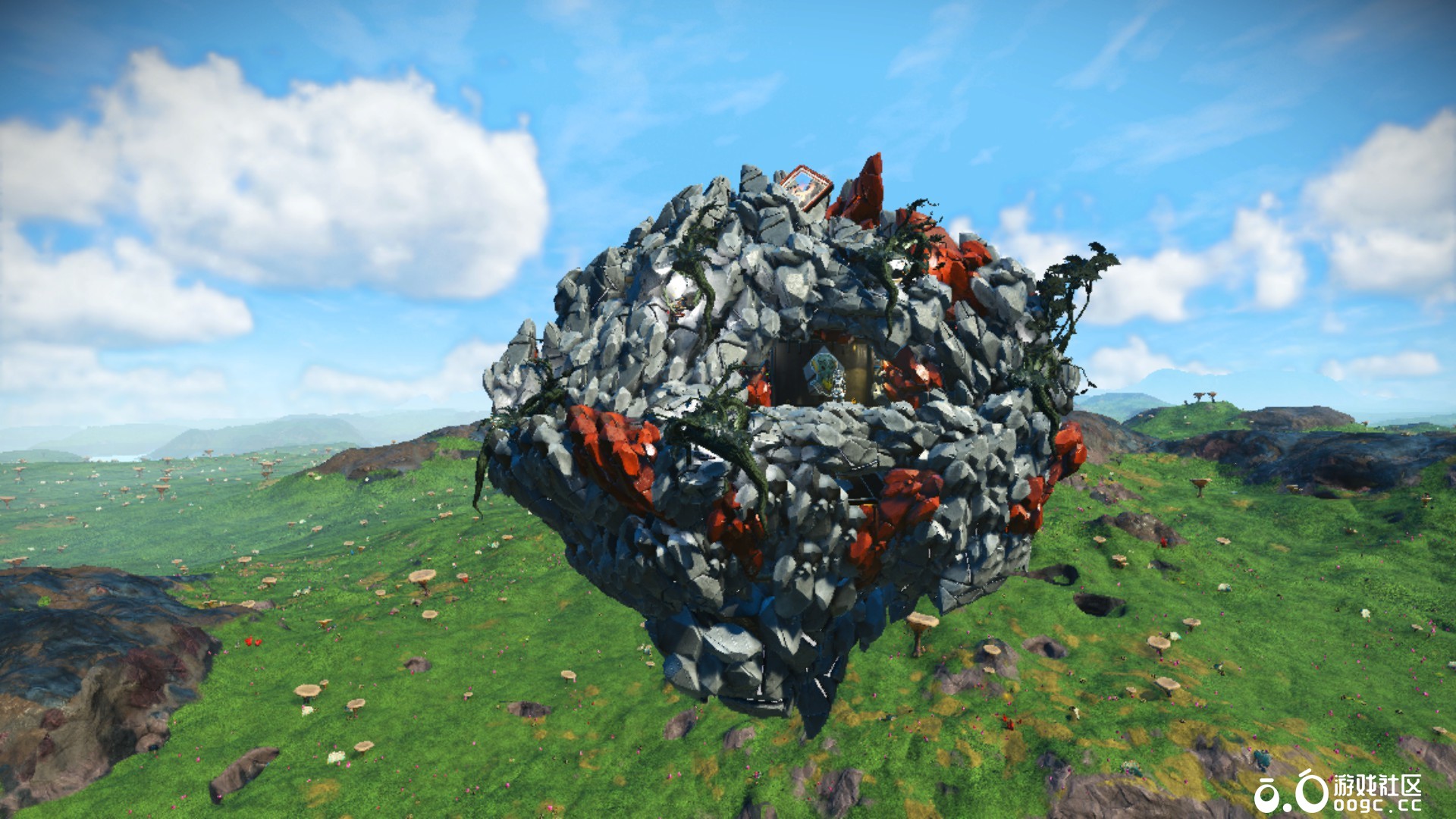 空中石山避难所！会飞的末日隐藏安全屋，天然防御 + 移动属性，生存体验拉满！-9