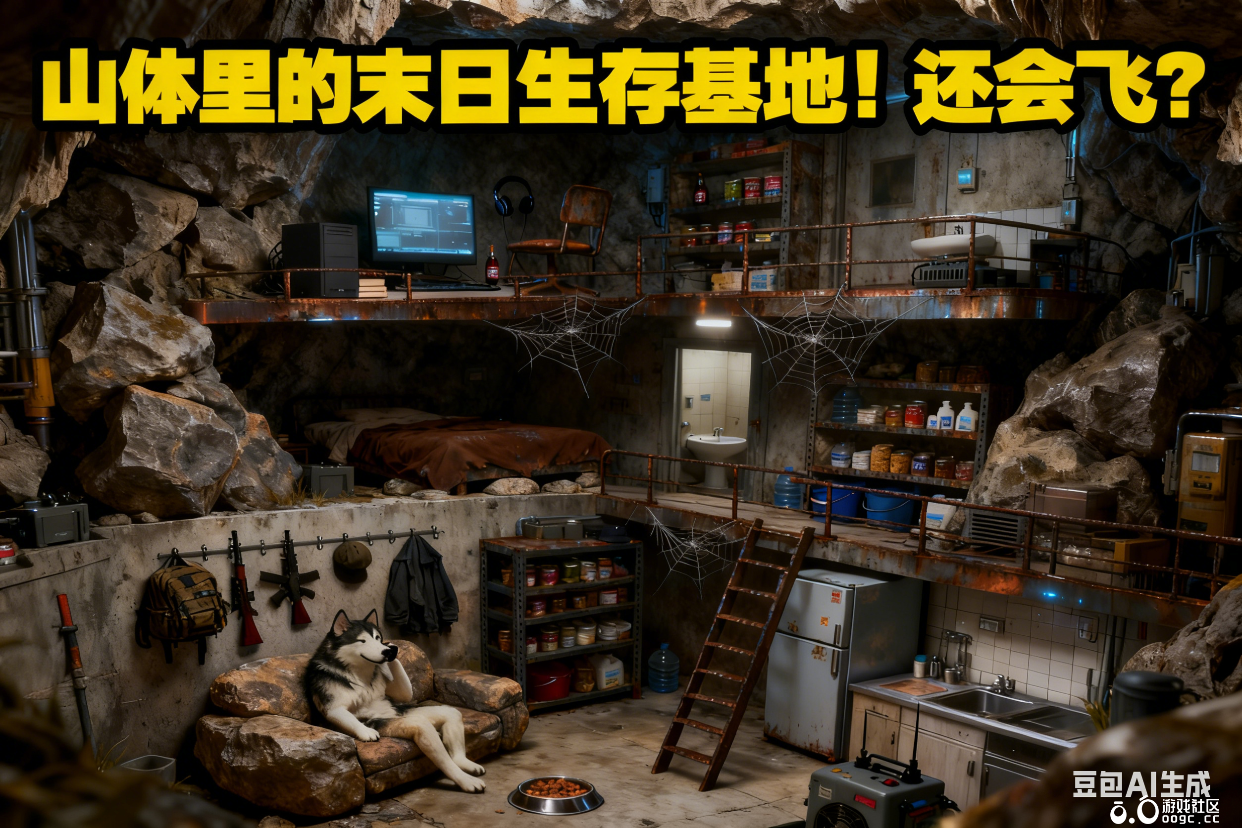 末日逃生会飞的山体！可飞行山体里的堡垒，满配生活设施的空中安全屋，绝境里的生存底气，这才是末日该有的生存牌面-5