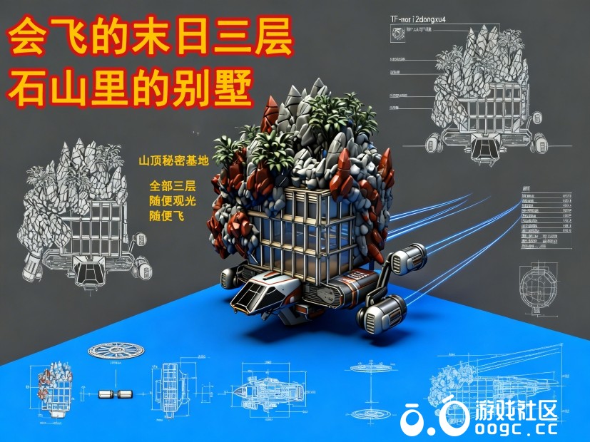 末日逃生会飞的山体！可飞行山体里的堡垒，满配生活设施的空中安全屋，绝境里的生存底气，这才是末日该有的生存牌面-1